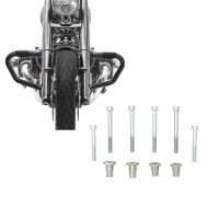 Set: Engine Guard Mustache compatible with BMW R 18 / Classic 20-24 Crash Bar 1.50 inch Craftride MV5 black + Adapter kit for mounting sissy bars with original side cases compatible with BMW R18 20-24 Craftride
