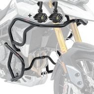 Set Motoguard Engine Guard + Auxiliary lights compatible with Triumph Tiger 900 20-23 crash bar black