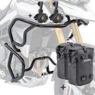 Set Motoguard Engine Guard + Auxiliary lights compatible with Triumph Tiger 900 20-23 + bags black CB4