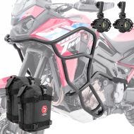 Set Crash bars + Auxiliary lights + bags fit for Africa Twin 1100 CRF 2024 Motoguard KT22