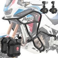 Set Crash bars + Auxiliary lights + bags fit for Africa Twin 1100 CRF 20-23 Motoguard KT35