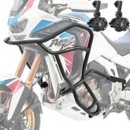 Set Crash bar + Auxiliary lights fit for Africa Twin 1100 CRF 20-23 fog lights Motoguard KT35