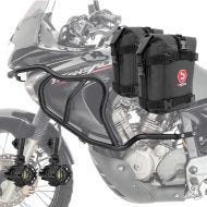 Set Upper Crash bar + Auxiliary lights + bags fit for Honda Transalp XL 650 V 00-07 Motoguard HG12 Black