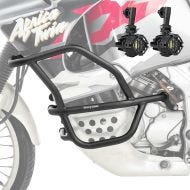 Set Crash bar + Auxiliary lights fit for Honda Africa Twin XRV 750 93-03 fog lights Motoguard MK18