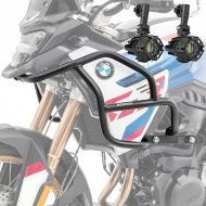 Set Upper Crash bar + Auxiliary lights fit for BMW F 900 GS 2024 fog lights Motoguard HG53