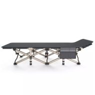 Camp Bed Vanit FB26 Sun Lounger Foldable Camping Bed Black