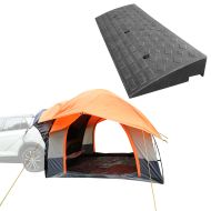 Rear tent car 1-2 persons awning tent car dome tent freestanding ME64 orange + Curb ramp Vanit BR22 rubber access ramp driveway 39.37 inch