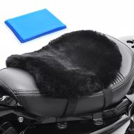 Motorcycle lambskin seat cushion with gel pad Tourtecs LG14 comfort cushion 32 x 10.63 inch