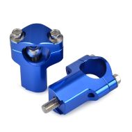Handlebar riser clamp set 2.05 inch compatible with Husqvarna 1.10 inch bars MX1 aluminium blue
