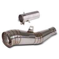 Exhaust muffler Zaddox GP with connection link pipe compatible with Yamaha YZF-R6 06-16 Stainless Steel