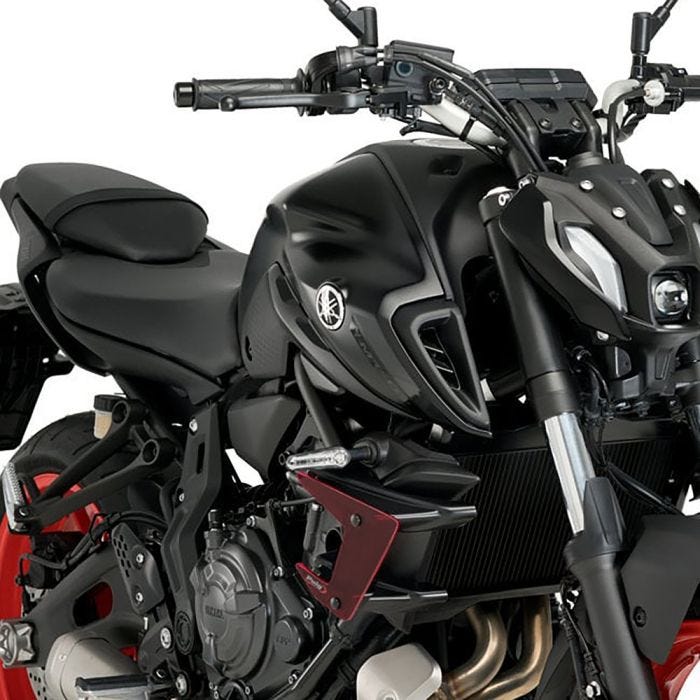 Naked Side Downforce Spoiler Set compatible with Yamaha MT 07 13 22 red Puig 20621R