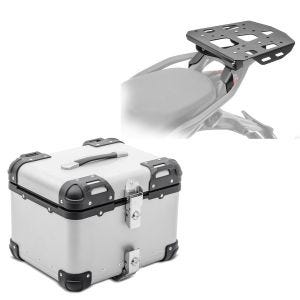 Set top case + luggage rack pour compatible with Ducati Multistrada V4 / S 21-24 silver XS45 Universal 45 Litre