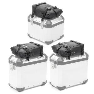Set 3x Zusatztasche für Alukoffer und Topcase Kofferdeckeltasche Aluminium Seitenkoffer Bagtecs KH1_1