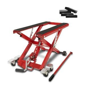 Scissor Lift compatible with Yamaha XVS 1100 / 650 Drag Star ConStands Mid-lift XL in red