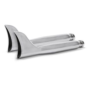 Craftride Exhaust compatible with Yamaha XVS 1100 / 125 Drag Star left and right Fishtail chrome