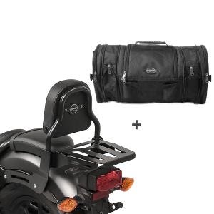 Sissybar XS3 + Hecktasche RB1 für Honda Rebel 500 17-20 mit Gepäckträger Craftride_1
