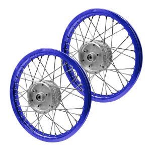 ,Set 2x Spoke wheel rim aluminum 1,,6x16 for Simson S51 S50 S70 Schwalbe KR51 alloy Craftride AF14S blue,