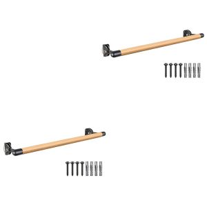 Set 2x Ballet bar solid wood adjustable Divit BS21 workout bar wall mounting