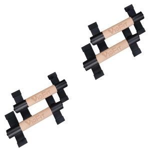 Set 2x Parallettes Paire de Poignées de Pompe Divit LG12 Barre de Support de Pompe en Bois 26cm