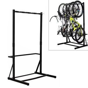 Freestanding bike rack for 5 bikes steel 117 x 91.5 x 80.91 inch RI98 black