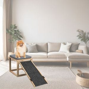 Dog ramp HT31 Pet stairs with stool Pet aid wood DPL1