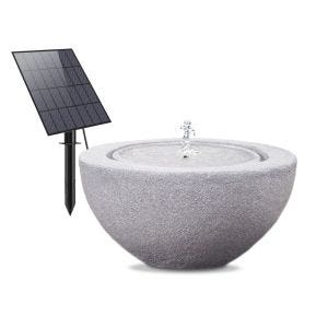 Solar fountain garden resin stone bowl Ø 10.24 inch Divit RI58 grey