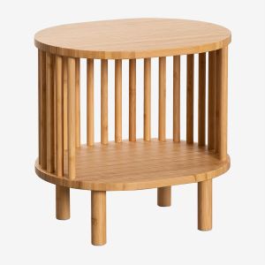 Bamboo bedside table Divit RI83 side table 41.5 x 15.75 inch 2 shelves natural
