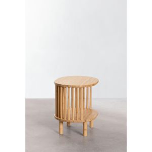 Bamboo bedside table Divit RI83 side table 41.5 x 15.75 inch 2 shelves natural DPL1