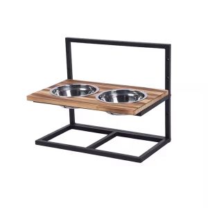 Raised dog bowls Divit HB1 dog feeding station height adjustable black