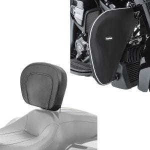 Set: Driver Backrest fits for Harley Davidson Touring Models 1997-23-24 Craftride + Crash bar soft lowers fits for Harley Davidson Touring 1980-23-24 Soft lower fairing Craftride