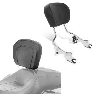 Set: Fahrer Rückenlehne für Harley Davidson Touring Modelle 1997-2020 + Sissybar Harley Touring Modelle 2009- Fast Driver-M chrom_1