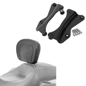 Set: Fahrer Rückenlehne für Harley Touring Modelle 1997-2021 + 4-Punkt Montagekit für Harley Touring 14-21 Anbausatz in schwarz_1