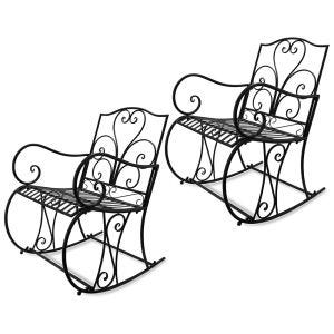 2x rocking chairs for the garden BK2214 Divit iron retro rocking chair NEW