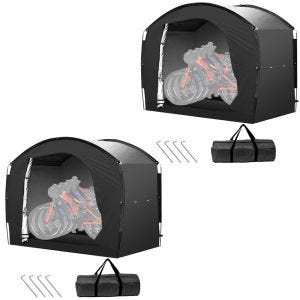 2x Bicycle shelter Vanit XU62 tent garage 200 x 80 x 62.99 inch waterproof with carry bag black