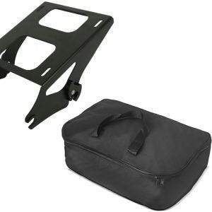 Set: Topcase Träger Doppelsitzbank für Harley Touring 14-21 schwarz + Innentasche für Harley Davidson King Tour Pak Topcase 93-21_1
