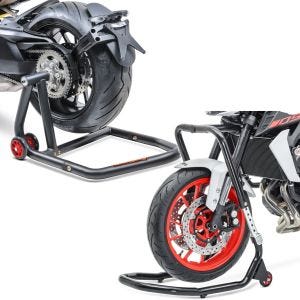 Set: swing arm paddock stand compatible with Ducati Monster 1200/S 14-20 -One + Front Head Lift Paddock Stand V5 compatible with Ducati Monster 1200/S 14-20 