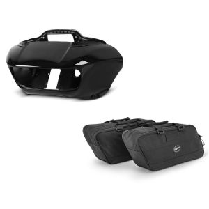 Set: Frontverkleidung Innen-Aussen für Harley Road Glide, Special, Ultra 15-20 schwarz Craftride + Koffer Innentaschen für Harley Road Glide 15-20 Craftride BG1 Paar_1
