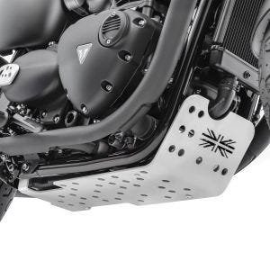 Motorschutz für Triumph Street Twin 16-21 Motoguard Aluminium Bugspoiler Unterbodenschutz silber_1