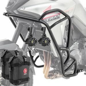Set Crash bars + Auxiliary lights + bags fit for Honda Transalp XL 750 23-24 Motoguard KT12 black