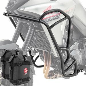 Set Crash bar + bags fit for Honda Transalp XL 750 23-24 Motoguard KT12 black