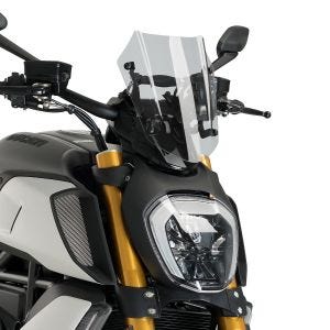 Windshield compatible with Ducati Diavel 1260/S 19-22 Puig 3773H New Generation Sport smoke grey