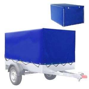 Trailer tarpaulin with rubber belt 210 x 114 x 34.65 inch Vanit high tarpaulin waterproof 610 g / m² ME98 blue