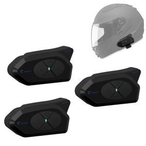 Set 3x Intercom Motorcycle Tourtecs GoCom4 Bluetooth Communication System with Headset IP65 wireless