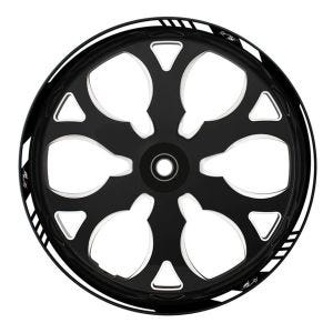 Motorcycle wheel Stripes Racing Style for 17 Inch wheels rim edge sticker Zaddox white